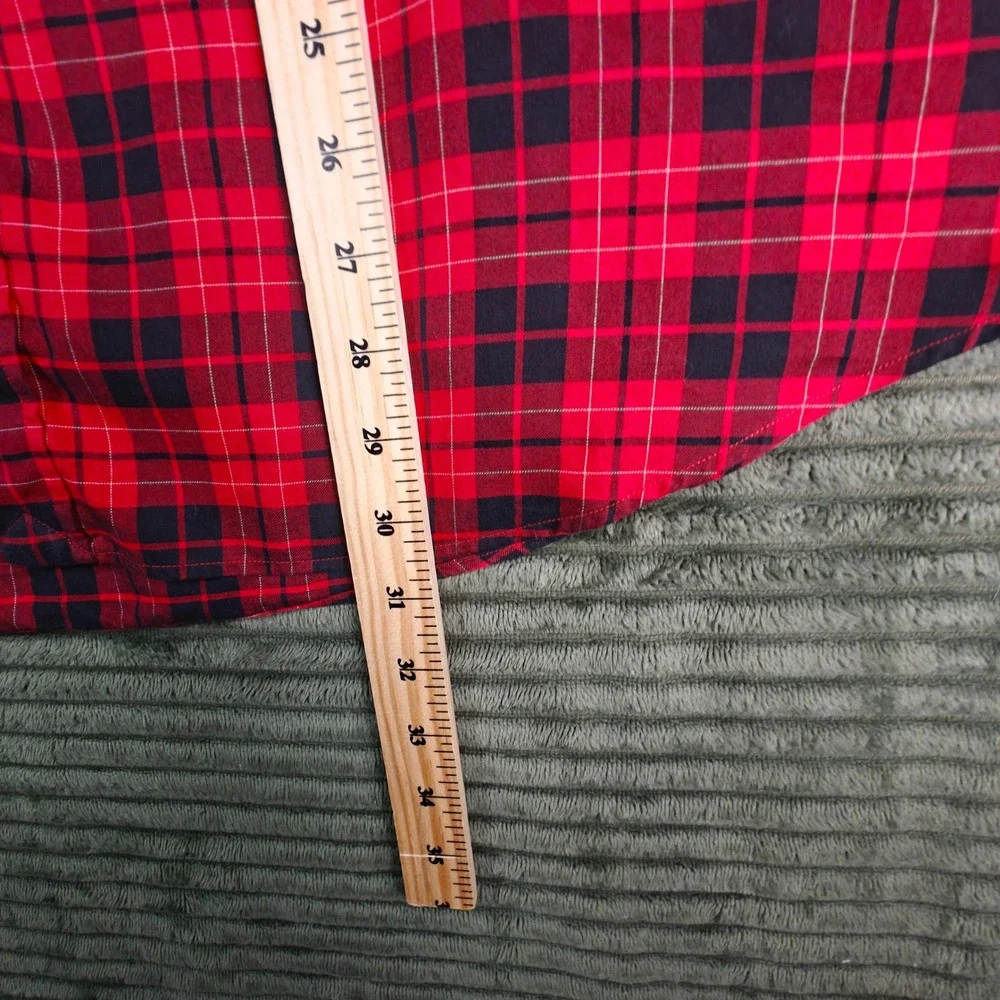 Polo Ralph Lauren Mens XL Classic Fit Red Black Plaid Flannel Button Down Shirt
